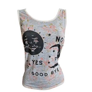 Ouija Board Sun & Moon Floral Boho Tank Top
